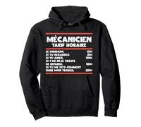 Mécanicien Tarif Heure Humour Mécano Mechanic Homme Cadeau Sweat à Capuche