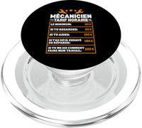 Mécanicien Tarif Horaire Humour Mécano mecanique Automobile PopSockets PopGrip pour MagSafe