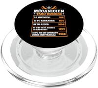 Mécanicien Tarif Horaire Humour Mécano mecanique Automobile PopSockets PopGrip pour MagSafe