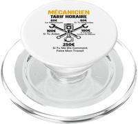 Mécanicien Tarif Horaire Humour Mécano mecanique Automobile PopSockets PopGrip pour MagSafe
