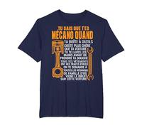 Mécanicien Tu Sais Que t'es Mécano Quand Humour Mécanique T-Shirt, Homme Grandes Tailles, Bleu Marine, 6X Tall