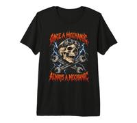 Mécanicien Un Jour, Toujours mécanicien Skull Bootleg Car Guy T-Shirt Haut de Gamme