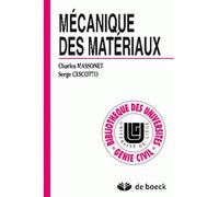 Mécanique des matériaux 1994 - Serge Cescotto - De Boeck Supérieur - broché - Livre