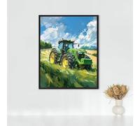 MéCanique Diamond Painting Adulte Tracteur Diamond Painting Broderie Diamant Cristal Art Kits, DIY Peinture Diamant Strass Point de Croix Kits, pour Décoration Murale Maison, Cadeau 70x95cm PJY9 9-B