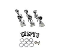 Mécaniques de guitare autobloquantes, lot 6, boutons entièrement fermés, en alliage zinc, for guitares acoustiques et électriques(Silver)