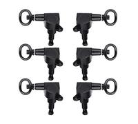 Mécaniques de guitare autobloquantes, mécaniques électrique, acoustique 6 en ligne noires (6 pièces) avec poignée creuse, accessoire d'amélioration(Black)