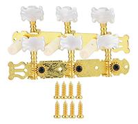 Mécaniques pour Guitare Classique, Design Fleur Blanche, Matériau Métal et Plastique, Couleur Or et Blanc - Installation Facile, Durable et Précision pour Accordage