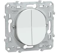Schneider Electric - Combiné va-et-vient et poussoir Ovalis 10AX Blanc S320285