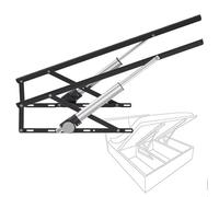 Mécanisme de levage de lit 2 pièces, capacité de charge de 1322 lb, ensemble de ressorts à gaz robustes avec télécommande, pour coffre de rangement, lit, canapé, projet de bricolage Black-150cm