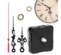 Mécanisme de mouvement d'horloge - Kit moteur mural surdimensionné, quartz précis | Ensemble d'aiguilles en métal robuste avec crochet, couple élevé, long arbre silencieux, grand pour les travaux