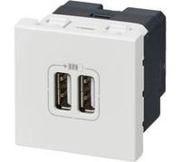 Alimentation USB 230V/5V 2 ports 2 modules blanc LEGRAND Mosaic 077594