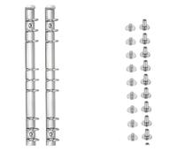 Mécanisme de reliure à anneaux, lot de 6 pièces, B5, 9 trous, dos de remplacement, 2 cm, argent