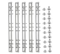 Mécanisme de reliure à anneaux, remplacement de colonne vertébrale à 9 trous, paquet de 5 argent 2cm for planificateur de bricolage