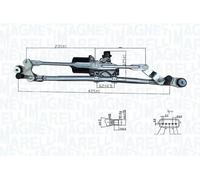 Mécanisme d'essuie-glace avant 064376100010 MAGNETI MARELLI pour RENAULT