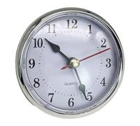 Mécanisme d'horloge à quartz de rechange avec chiffres romains ou arabes, bord doré ou argenté, lentille transparente, coque arrière amovible (argent arabe) 80 mm