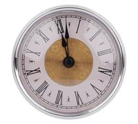 Mécanisme d'horloge haut de gamme de 80 mm, chiffres arabes, lentille transparente, bordure argentée (argenté A)