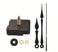 Mécanisme d'horloge murale à quartz de rechange avec aiguilles des heures, des minutes et des secondes pour horloges de grand diamètre pour la maison et l'artisanat (seconde noire)