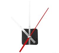Mécanisme d'horloge silencieux de rechange pour horloges à quartz à piles avec ensemble manuel pour la maison et l'atelier (argenté/rouge)