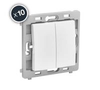 Double bouton poussoir - blanc - boîte de 10 - Caly DEBFLEX