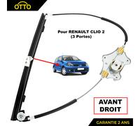 Partsline Mécanisme de Lève-Vitre Avant Droit compatible avec Clio II | Sans moteur, pour modèles 3 portes. Réf. équivalente : 7700842246