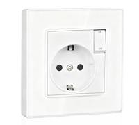 Mécanisme prise avec interrupteur, prise avec interrupteur mural, prise de courant encastrée, interrupteur universel avec support (blanc)