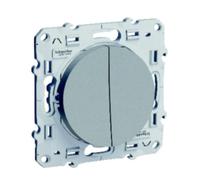 Mécanisme va et vient + poussoir (sans plaque) Odace - Aluminium