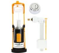 Mécanisme WC double débit bouton chromé + robinet flotteur standard - GARIS - W03-6500G Chromé G