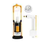 Mécanisme WC double débit bouton chromé + robinet flotteur standard - - W03-6500G