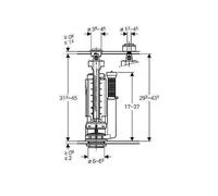 Mécanisme WC Geberit type 290-380 DT - Soupape type 290 DT