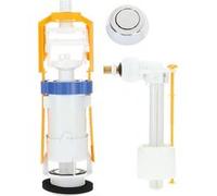 Mécanisme WC interrompable chromé + robinet flotteur standard - GARIS - W03-4500G Chromé G