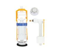 Mécanisme WC interrompable chromé + robinet flotteur standard - - W03-4500G