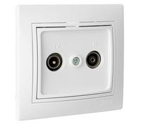 Mécanismes électriques - Série Europe - ERP46U Prise Intermédiaire TV Radio Blanche Série Europe