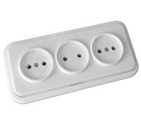 Mécanismes électriques - Série Kristal - 20-223-05-2 BASE SURFACE S/TTL TRIPLE BLANC K