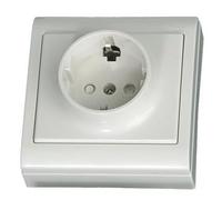 Mécanismes électriques - Série LG-80 Focus - 0200498 Base Schuko de surface blanche