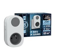 MECANIX® - Répulsif 2-en-1 Ultrasons & Impulsions Électromagnétiques Anti-Souris et Rats - Fréquences Variables - 240V - Protection 80m² - sans Danger pour Enfants et Animaux - Faible Consommation