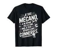 Mécano Garage Humour Cadeau Homme Mécanicien Moto Voiture T-Shirt