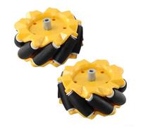 Mecanum Wheel Paire de roues omnidirectionnelles 48 mm pour châssis de voiture robot intelligent DIY Compatible avec moteur TT et kits de blocs de construction, caoutchouc ABS, gauche et