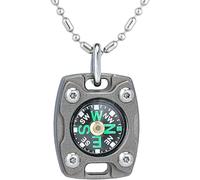 MecArmy Boussole Porte-clés de Poche, Boussole de Survie de randonnée, Mini Boussole comme Cadeau de Remise de diplôme pour Adolescents, Boussole de randonnée étanche IPX5 (Sliver)