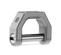 MecArmy CH2 Porte-clés robuste en titane en forme de D avec manille à vis pour clés de voiture, sac à main (S/M/L), Ch2 sablé moyen (Stone, S)