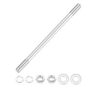 MECCANIXITY 1 lot de vis à tige à double extrémité M12 x 220 mm, en acier inoxydable 304 à double filetage avec rondelle d'écrou pour l'entretien de la maison, vis de fixation d'ancrage structurel