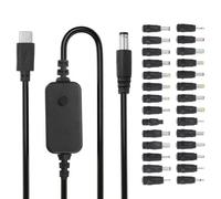 MECCANIXITY Adaptateur USB C vers DC PD avec 28 embouts de connecteur, 1,18 m, 5 V, 9 V, 12 V, 15 V, 20 V, câble de déclenchement PD, convertisseur de chargeur de type C vers CC pour routeurs