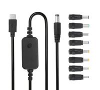 MECCANIXITY Adaptateur USB C vers DC PD avec 8 embouts de connecteur, 1,18 m, 5 V, 9 V, 12 V, 15 V, 20 V, câble de déclenchement PD, câble d'alimentation de type C vers CC pour routeur, ordinateur