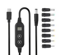 MECCANIXITY Adaptateur USB C vers DC PD de 1,18 m, câble de déclenchement PD réglable 5 V 9 V 12 V 15 V 20 V avec 8 embouts de connecteur Type-C vers CC pour tablettes, routeurs, ordinateurs portables