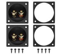 MECCANIXITY Borne de boîtier de haut-parleur de 5,1 cm, connecteur de prise de caisson de basses en ABS à 2 voies, double borne de liaison, prise jack à ressort pour haut-parleur stéréo de voiture