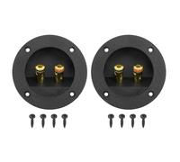 MECCANIXITY Borne ronde de 6,1 cm pour haut-parleur - Connecteur de prise ABS à 2 voies - Double borne de liaison - Prise jack à ressort pour haut-parleur stéréo de voiture