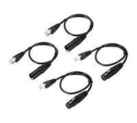 MECCANIXITY Câble adaptateur DMX512 XLR à 3 broches vers RJ45 mâle, 4 câbles d'extension de microphone XLR de 0,5 m pour console d'éclairage de studio de scène, tube lumineux
