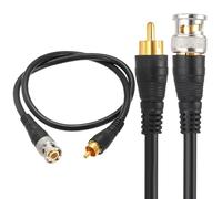 MECCANIXITY Câble coaxial BNC mâle vers RCA mâle, 0,5 m RG59 75-3, câble vidéo d'extension pour caméra de vidéosurveillance DVR CCTV système de sécurité moniteur connexion vidéo, noir
