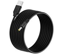 MECCANIXITY Câble d'alimentation USB vers CC 4 x 1,7 mm, 5 V 3 A, USB Type A mâle vers DC Barrel Jack Connecteur Câble de charge pour lumières LED, routeurs, ventilateurs, haut-parleurs, 5 m, noir