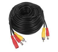MECCANIXITY Câble d'extension vidéo AV RCA 15 m, vidéo RCA 2 en 1 et cordon d'alimentation CC