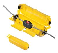 MECCANIXITY Cache de rallonge pour extérieur, étanche IP44, boîtier de connexion électrique, protection pour prise de courant, prise de courant, lumière de Noël - Jaune